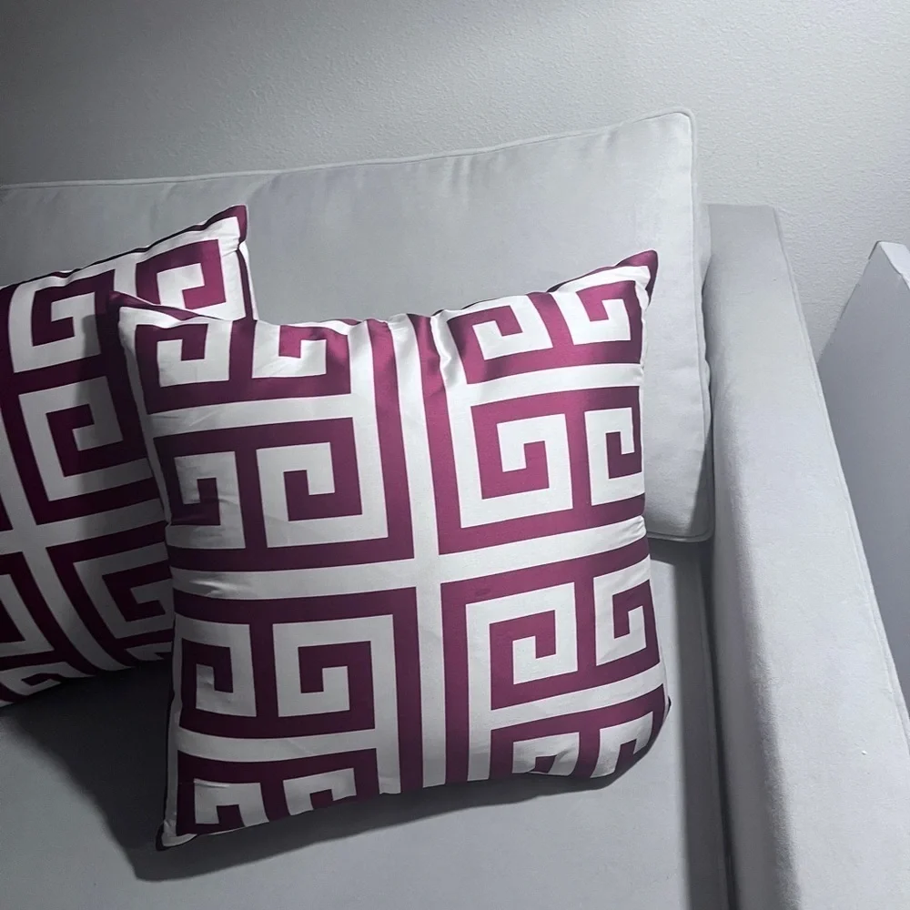 Red Stripped Decorative  Throw Pillows  Set of 2